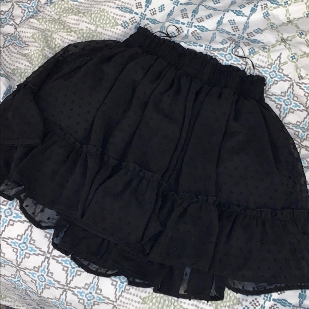 Swiss dot ruffle skirt